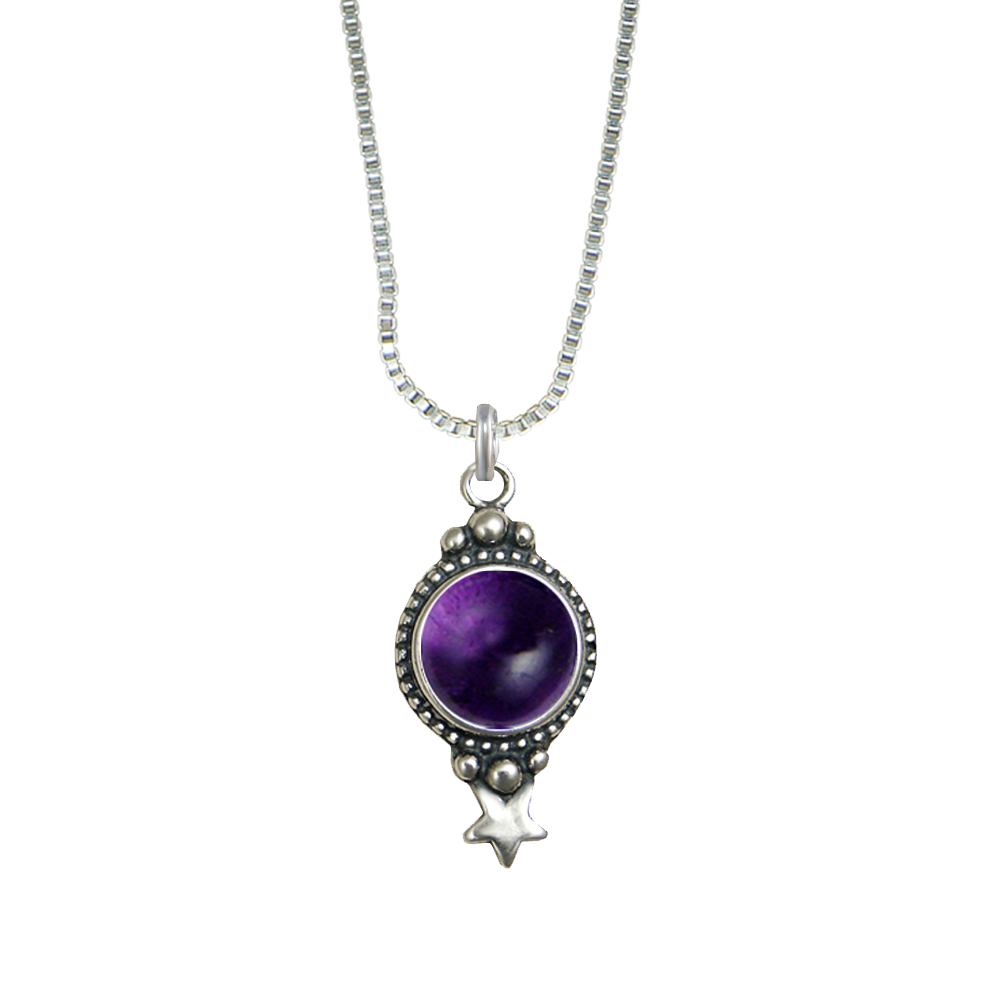 Sterling Silver Gemstone Necklace With Amethyst